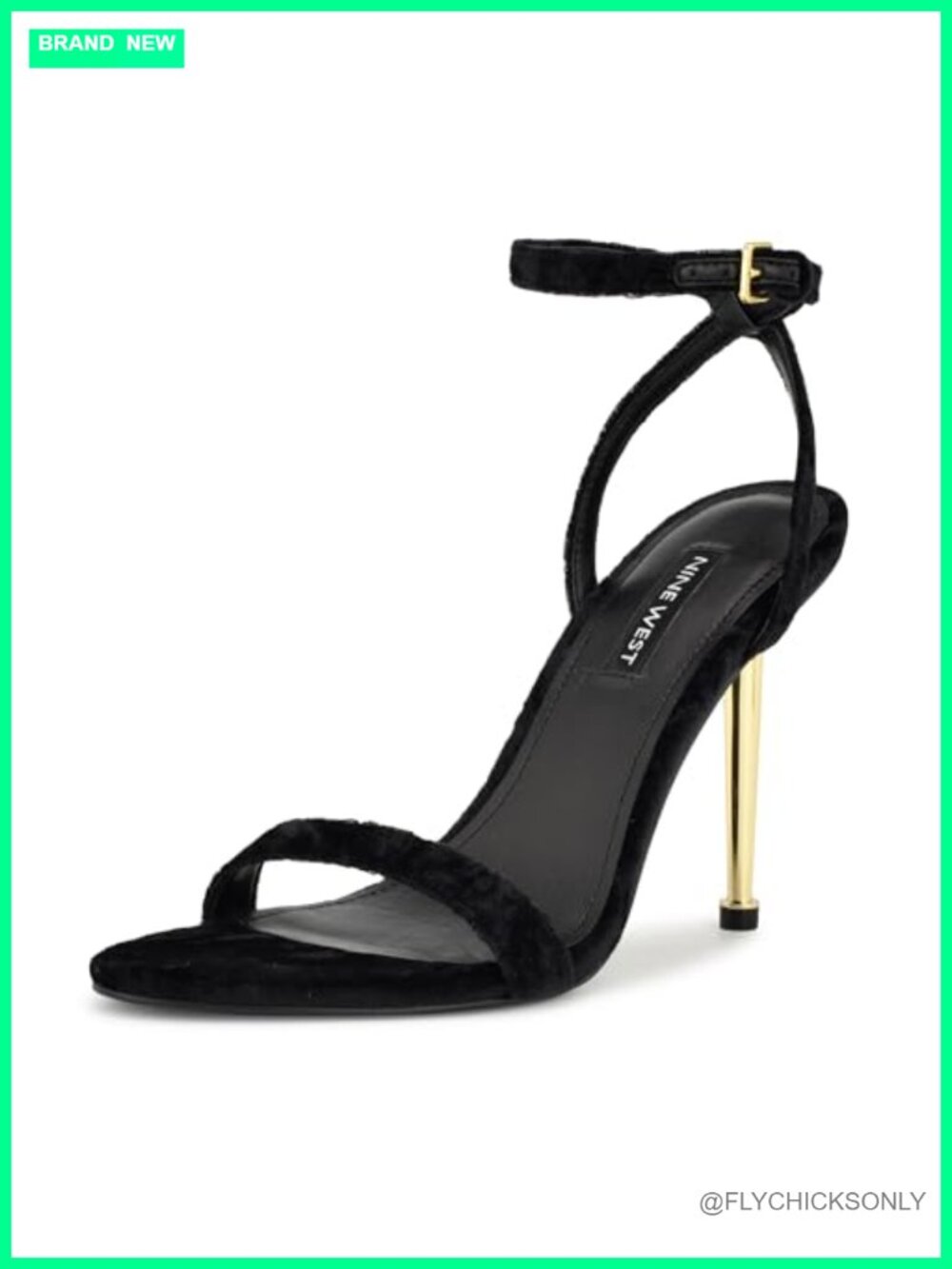 Nine West Reina Velvet Stiletto Heel Lace Up Sandals